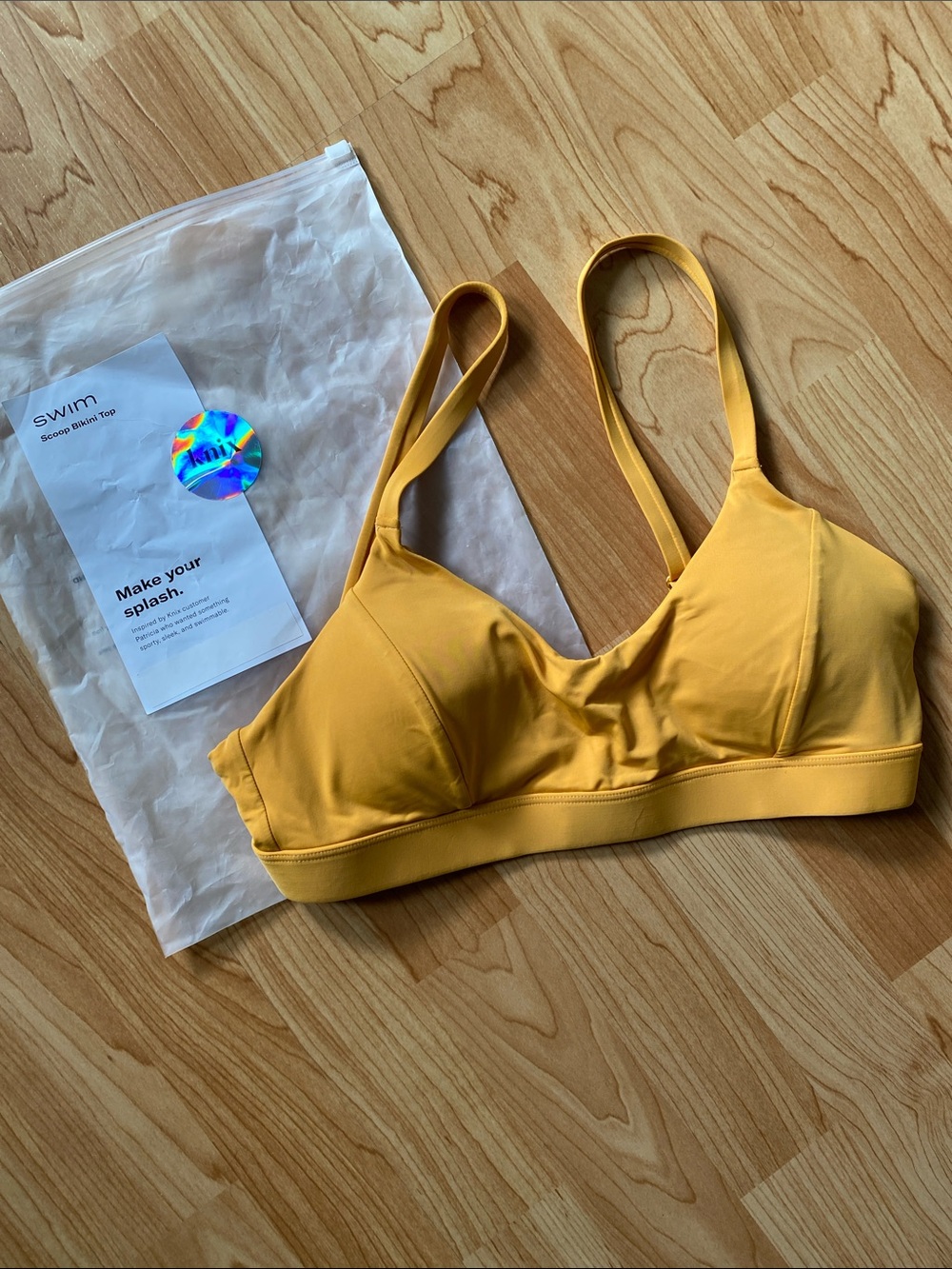 Knix Scoop Bikini Top, Mustard Yellow, Size M, perfect condition.